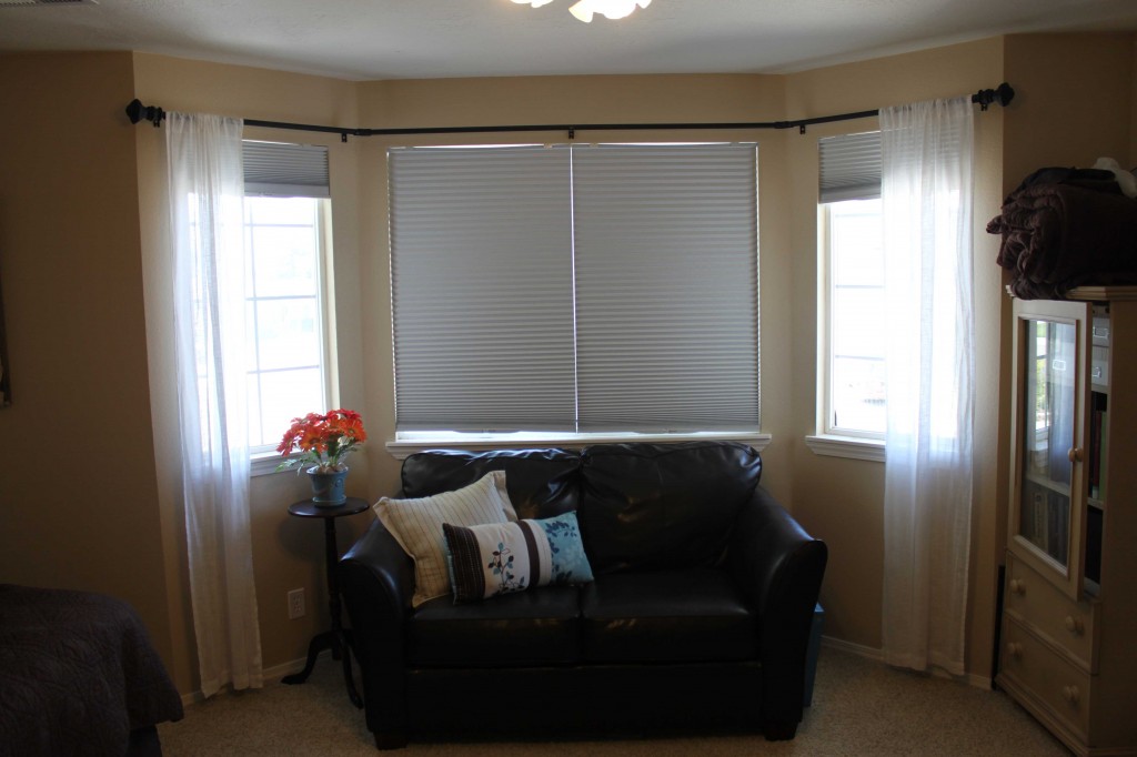 DIY Bay Window Curtain Rod Pinching Your Pennies