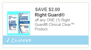 Right Guard Clear Clinical Coupon