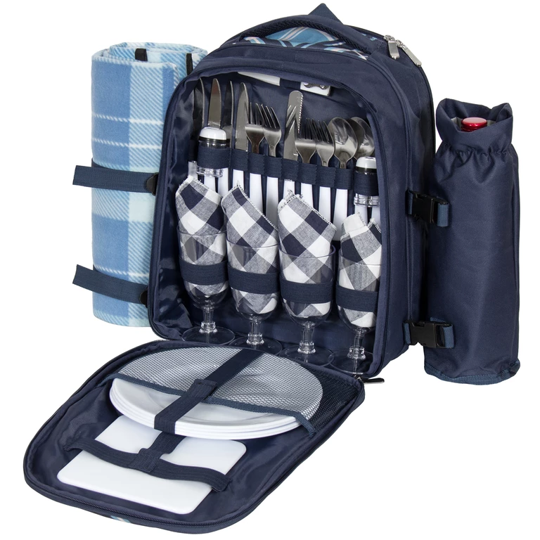 4 Person Insulated Picnic Bag Set with Blanket Only 27.99 Shipped