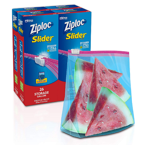 104 Count Ziploc Gallon Size Slider Bags Only 7.89!! (Reg. 16.45