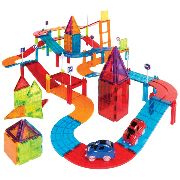 105 Piece Kids Tile Car Race Track Set with 2 Cars Only 39.99 Shipped! (Reg 78.99