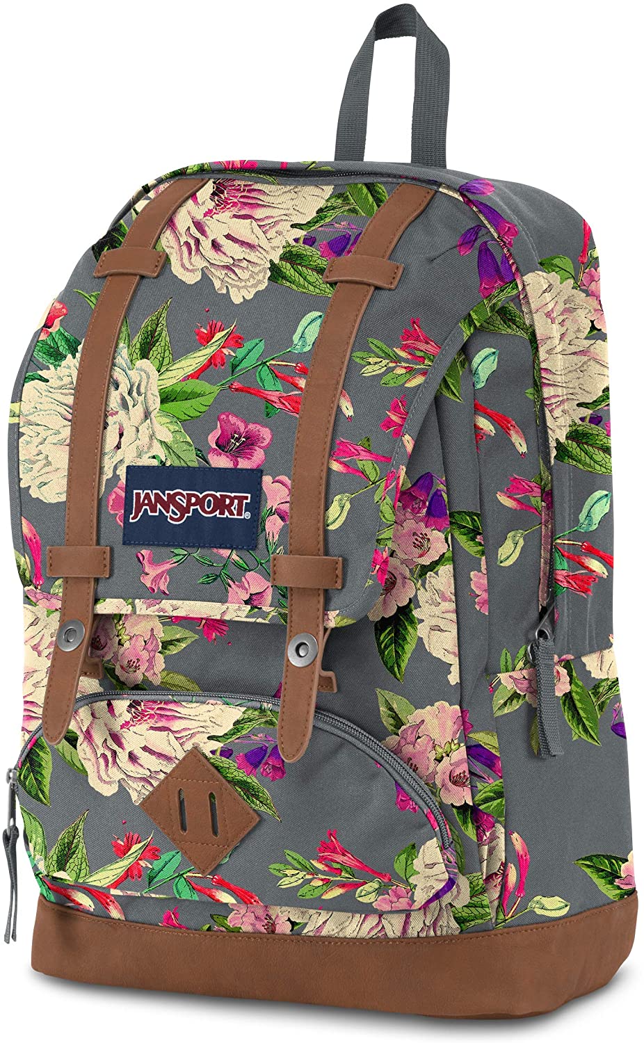 JanSport Cortlandt 15inch Laptop Backpack (Grey Bouquet Print) Only
