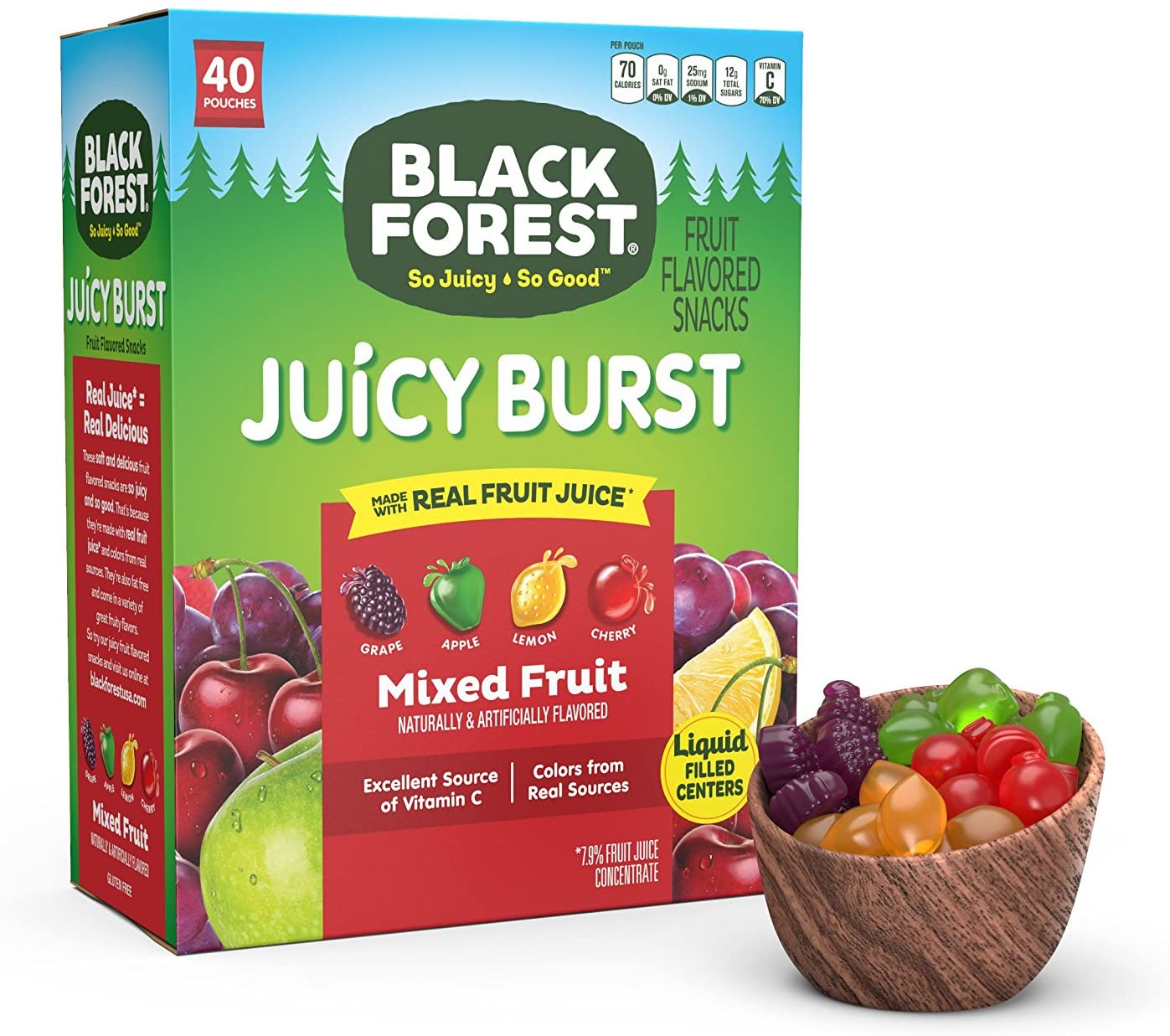 Black Forest Fruit Snacks Juicy Bursts (40 Count) Only 6.44