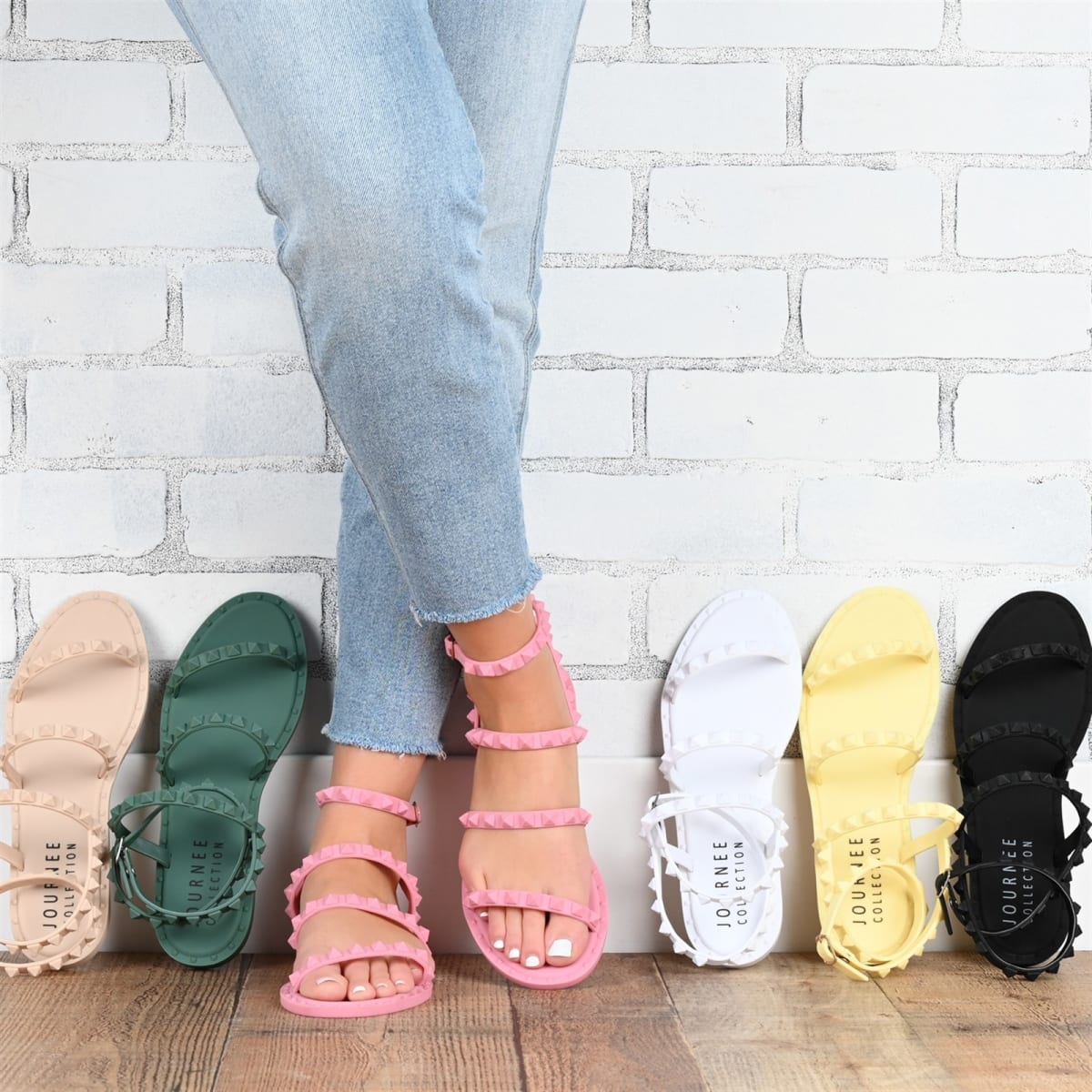 studded jelly sandals
