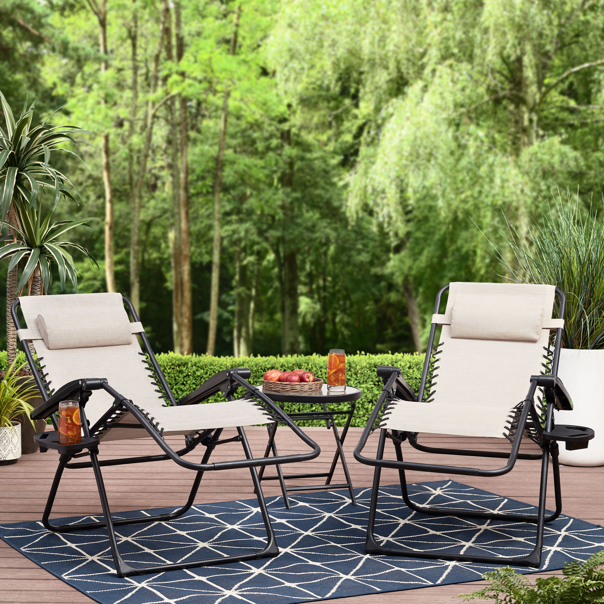Mainstays Outdoor Zero Gravity Chair Lounger, 2 Pack Only 64