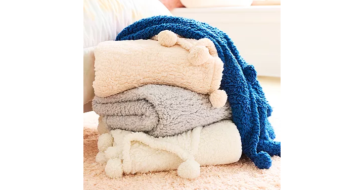 The Big One Kids Sherpa Pom Throw – Just $8.49! KOHL’S BLACK FRIDAY ...